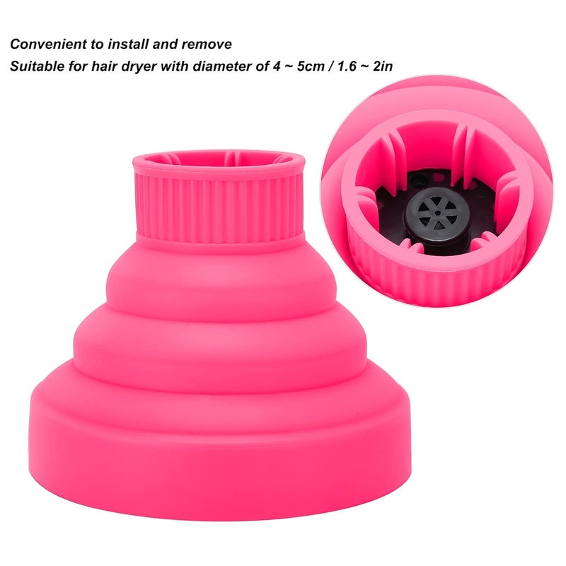 woobles Hair Dryer Diffuser, Universal Collapsible Hair Dryer Diffuser, Professional Blow Dryer Diffuser Portable Travel Folding Hair Blow Dryer Diffuser Attachment for Natural Thick Hair(pink) - Image 4